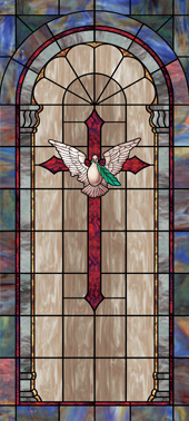 Decorative stained glass church window film decals designs IN12