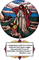 Jesus Saves stained glass